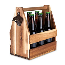 6 Pack Wooden Bottle Caddy Beer Caddy