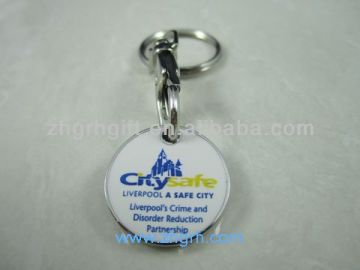 designated logo trolley coin keychain token coin keychain