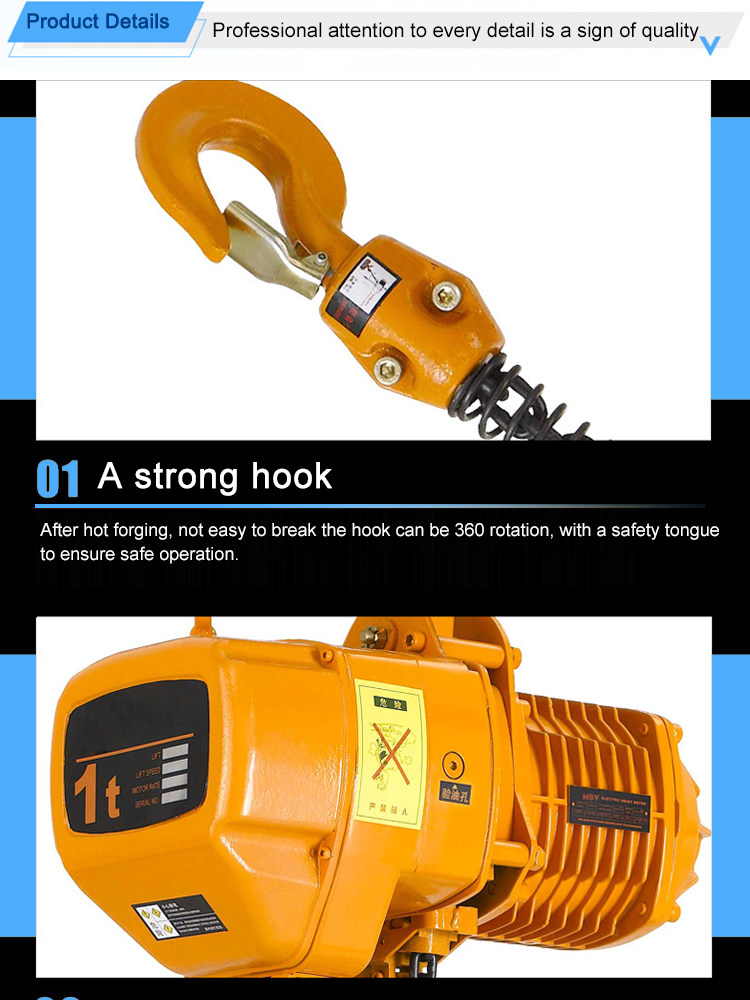 500kg lifting equipment electric chain hoist