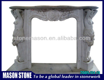 Marble round indoor fireplace