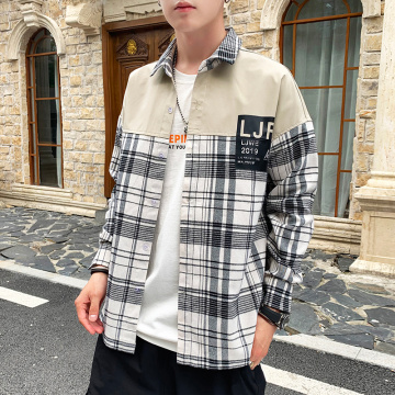 Men's casual plaid shirt