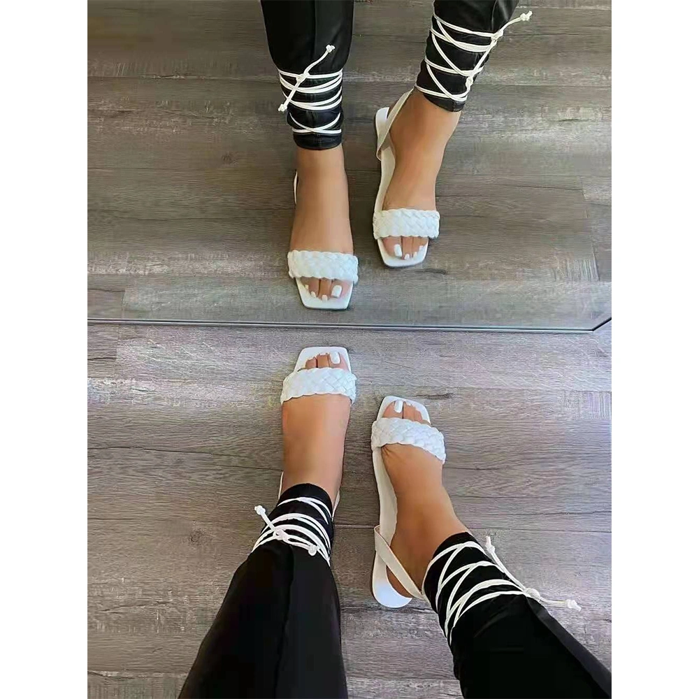 High Quality 2021 New Strap Wrapped Flat Bottom Casual Women's Sandals