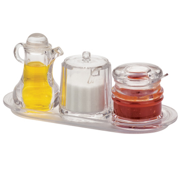 Chilled Plastic Condiment Organizer Set