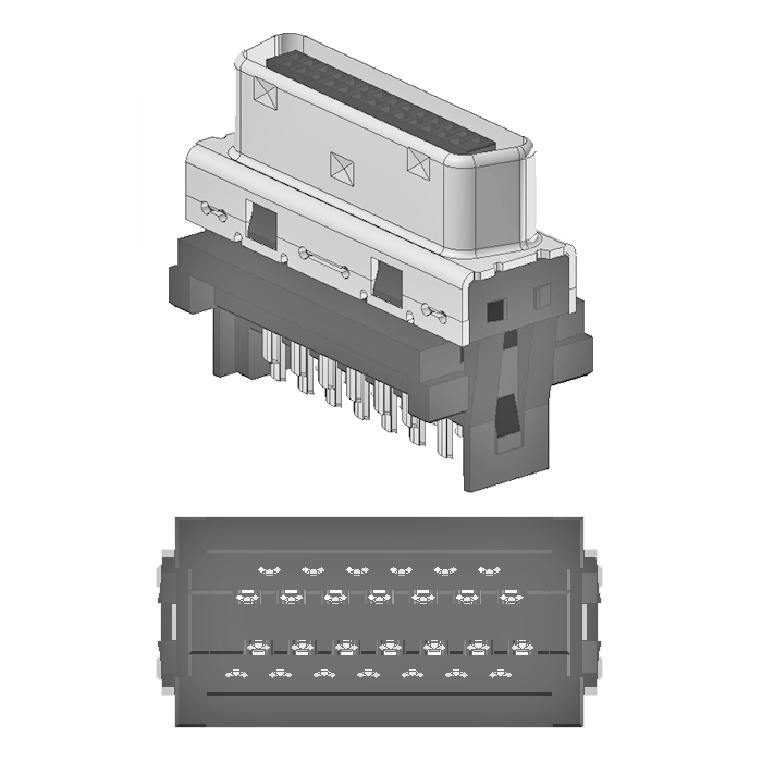 Contacto de soldadura 27P de transmisión de alta velocidad SCSI de 1,0 mm