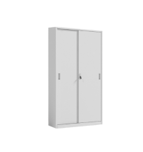 White Tall Metal Sliding Door File Cabinet