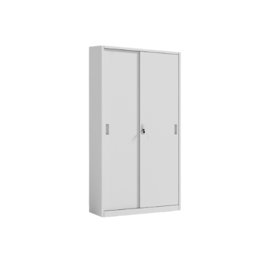 Archivador de puerta corrediza de metal alto blanco