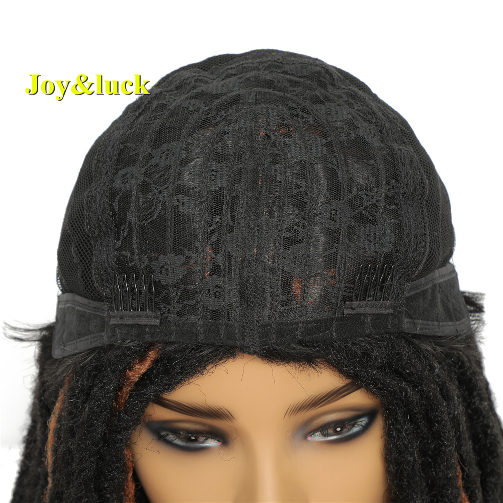 New Crochet Braids Wig Long Straight Dreadlock Black Mix Brown Hair Wigs For Women Or Men Synthetic Braiding Hair Style