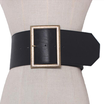 2020 Fashion Metal buckle wide leather belt Punk cool belts exaggerate heavy metal wide belts hip hop leather pu belt for women