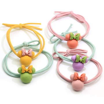 100Pcs Cartoon Candy Color Girls' Elastic Hair Ties Baby Girl's Hair Band Headband Ponytail Holders Bracelet Hair Accessories