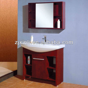 High Quality Lavatory Solid Wood Vanity with Ceramic Bowl