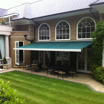 Retractable arms awning steel arms