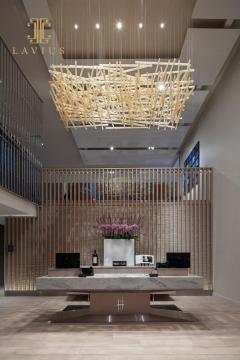 Gold contemporary rectangular bohemia lobbychandelier