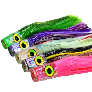 ORJD Saltwater Resin Head Squid Trolling Lures for Marlin Offshore Fishing