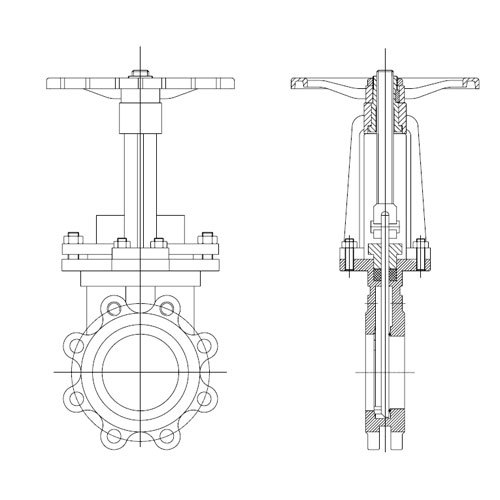 Vanne à guillotine type Lug