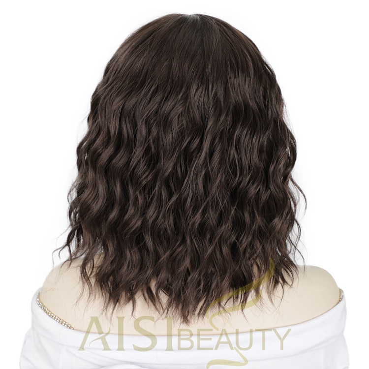 Aisi Beauty Wholesale Glueless Bob Curly Wave Beauty Cheapest Top Quality Short Cheap Mixed Brown And Black Lace Front Wig