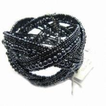 Seed Bead Bracelet with Rhodium Plating
