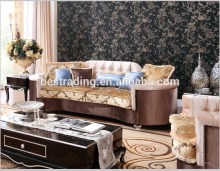 Loveseat american style import furniture from china fabric sofa french style with wood 4 legs