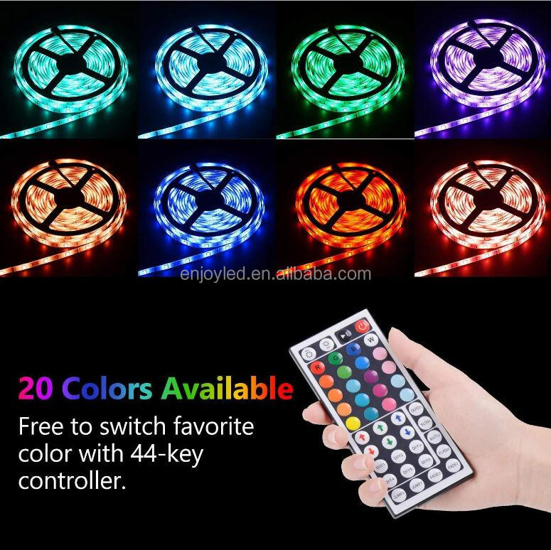 Amazon popular 10 meter waterproof 12V low voltage 5050RGB light with 44 key infrared controller LED set