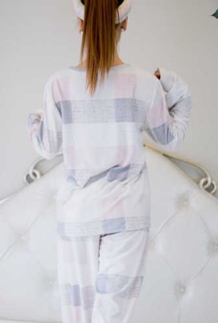 Square waffle polar fleece pajama set