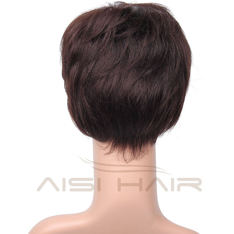 Aisi Hair Top Quality Short Straight Indian Human Hair Wigs Short Pixie Cut Human Hair Wigs For Women