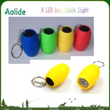 6led torch light with key chain light 6 LED keyring light can print LOGO on it