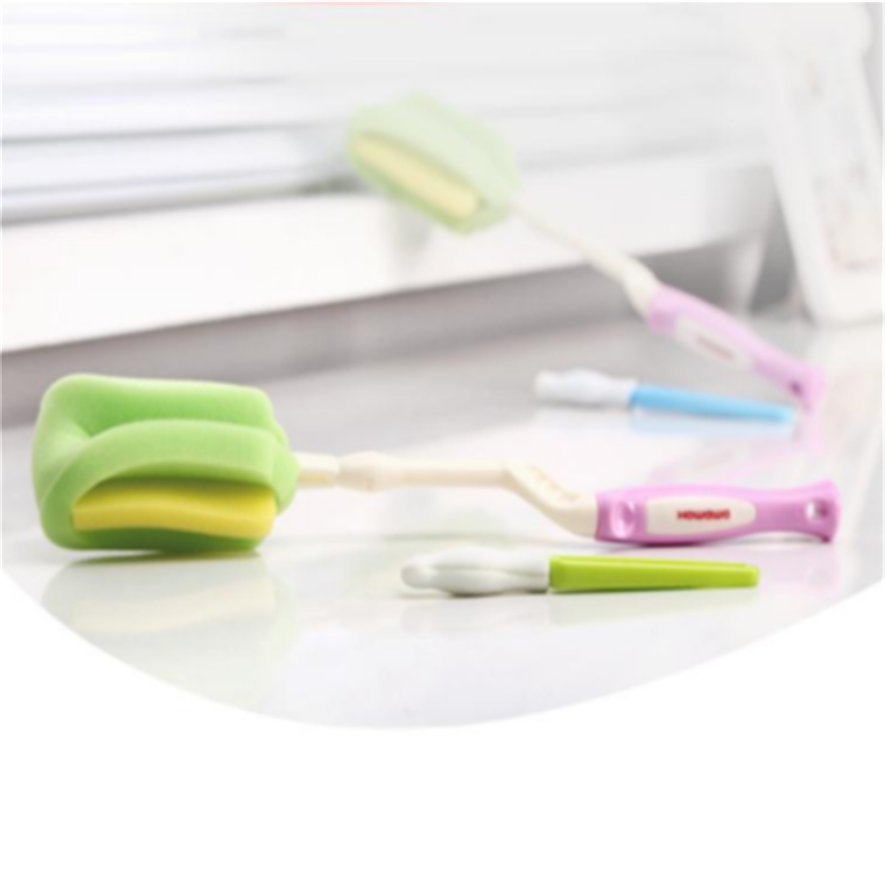 Sponge Feeding Bottle Brush and Nipple Brush Set