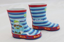cartoon child printing blue stripe rain boot children fancy