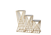 Tiered Geometric Plant Stands Customizable Metal & Glass