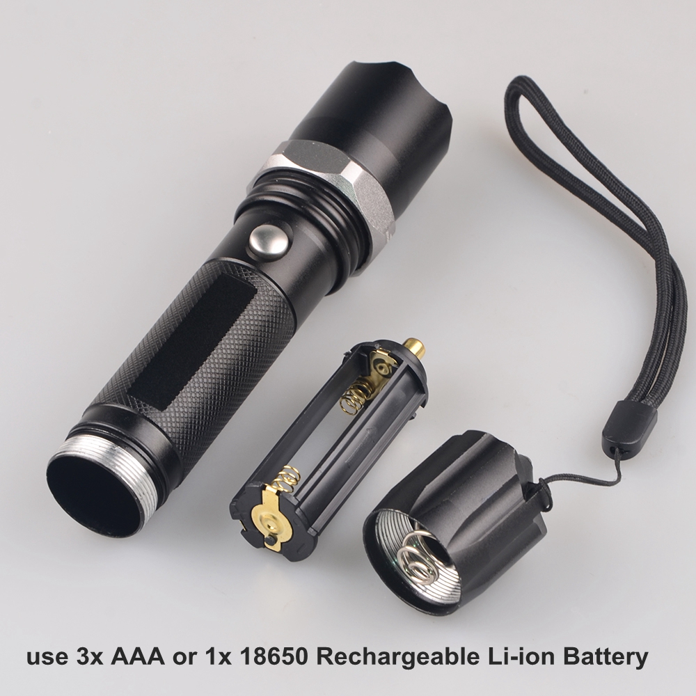 2 in 1 dual led light source outdoor camping scorpion hunting torch zoomable white uv 395nm ultraviolet flashlight