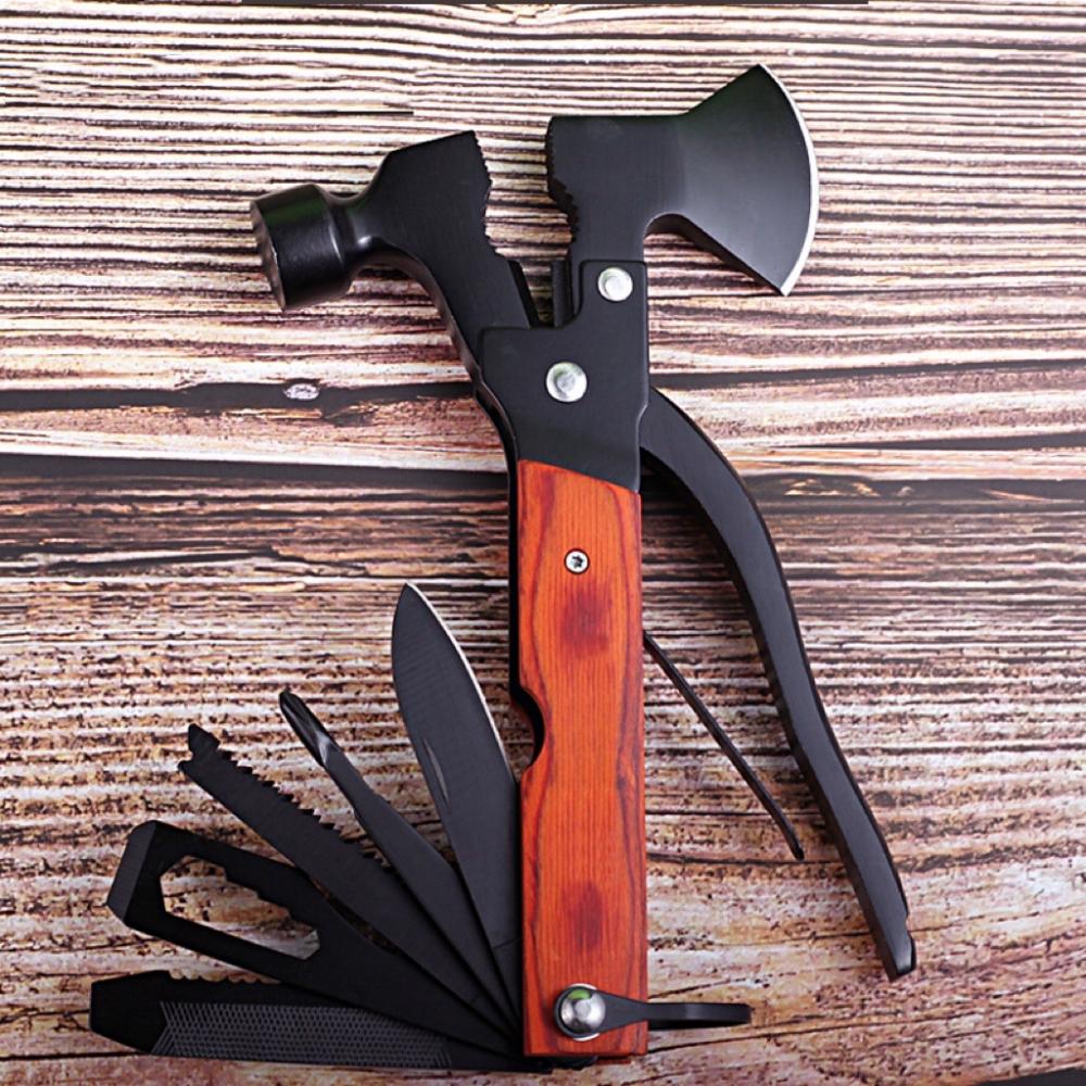 Outdoor Tool Multi-function Hammer Camping Safety Multi-purpose Tool 17 in 1 Tool Folding Knife Pliers