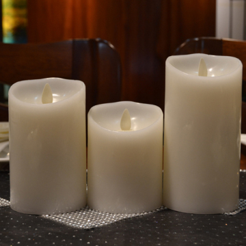 LED Wax Pillar Candles with Moving Wicks