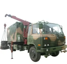 Dongfeng 4X4 Maintenance Lorry Military Mobile Workshop Service Truck with 3tons Crane