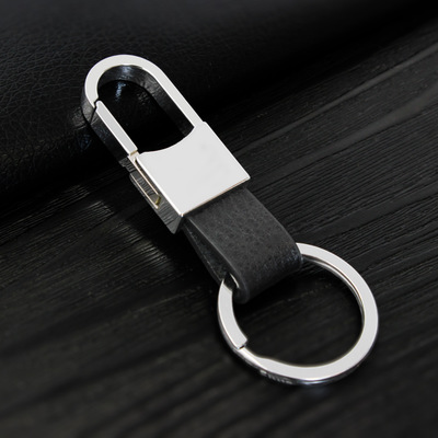Wholesale Men's Genuine Leather Car Keychain Promotional Gifts Custom LOGO