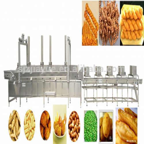 Continuous frying machine for dough