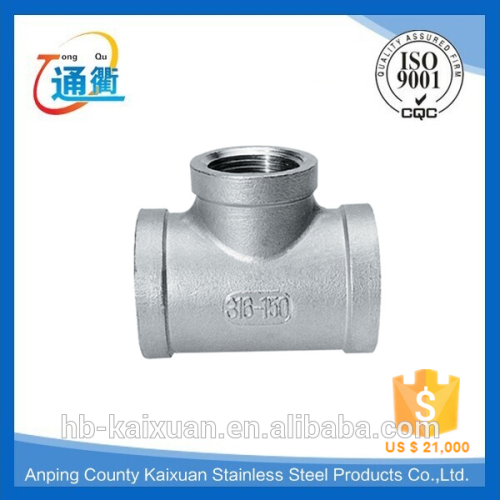 316 stainless steel threaded tee fittings ss316 150lb equal tee