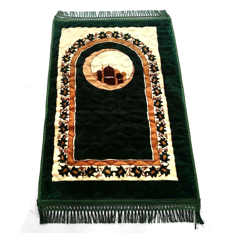 Modern High Quality Polyester 80X120cm Portable Soft Travel Folding Prayer Mat Thick