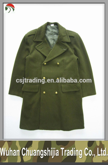 olive green military overcoat