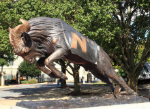 large outdoor copper sculptures metal craft bronze goat statue for sale