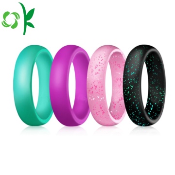 Unique Silicone Wedding-ring Round Powder Finger Ring