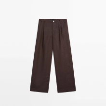 Women's pure linen casual style pants