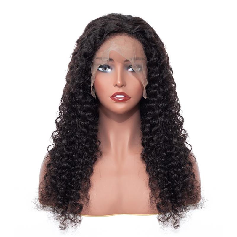 Wholesale Jerry Curly Lace Front Human Hair Wigs,Water Kinky Curly Transparent Wigs Pre Plucked With Baby Hair