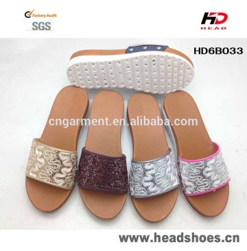 New style pcu women slipper wedges colourful PU upper HD6B033