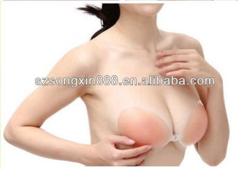 Wholesale - Nude Strapless free bra silicone bra A B C D Cup Nipple-shield Breast form invisible Nude bra