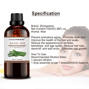 Etiqueta personalizada Natural blanqueador de la piel Carrier el aceite de aloe de aloe