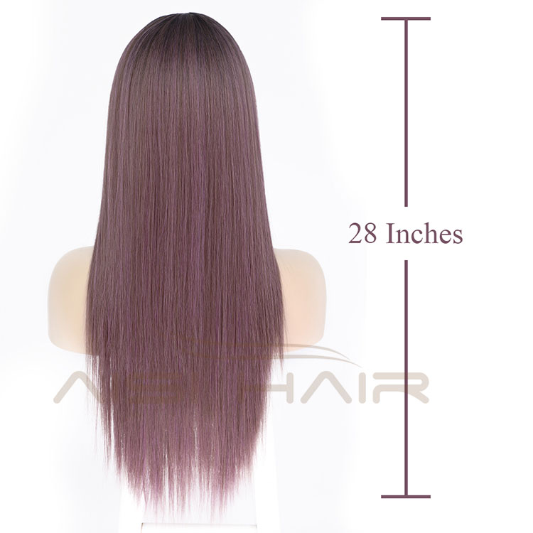 Aisi Hair Party Cosplay Popular Wholesale Vendor Long Silky Straight Ombre Purple Wig For Black Women Synthetic Hair Wigs
