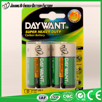 Dry Battery Green Series PVC R20P Label Primary Battery