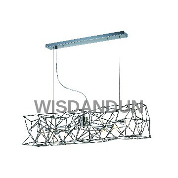 Retangle Iron Chandelier Pendant Cage Lamp