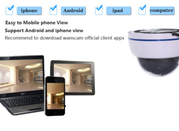 720P P2P TF Card IR distance 20M Dome wireless cam