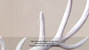 Beautiful white color resin deer head for interior wall decoration