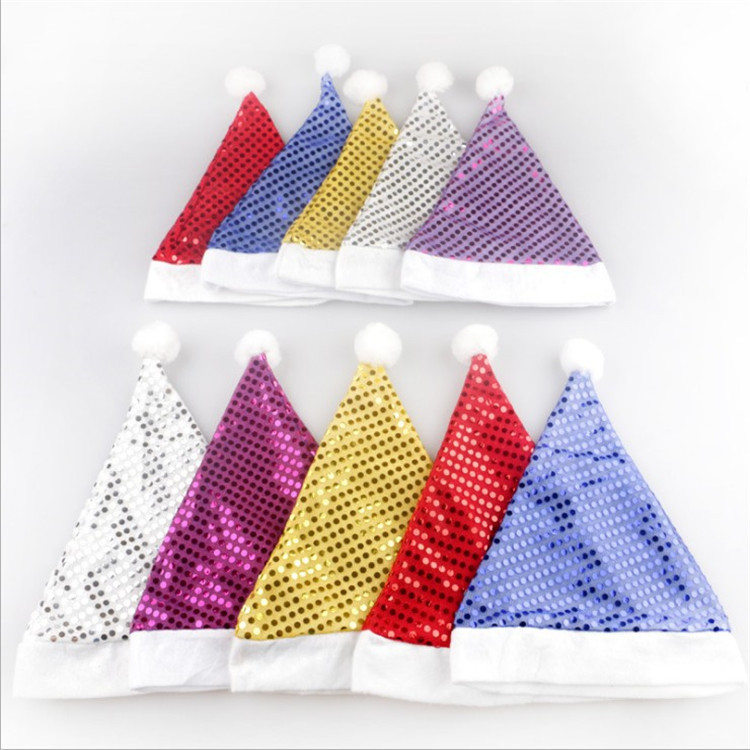 Christmas adult Christmas hat sequined Christmas decorative hat for the elderly party performance decorations 0